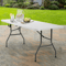 Folding Table Half Portable Picnic Table For Camping Outdoor Parties Events 0