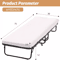 Folding Guest Bed With Wheels Portable Rollaway Extra Bed With Mattress For Adults Office Or Home U 6