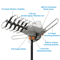 Outdoor HDTV Antenna Amplified TV Aerial UHF VHF FM Receiver With Mount Pole 3