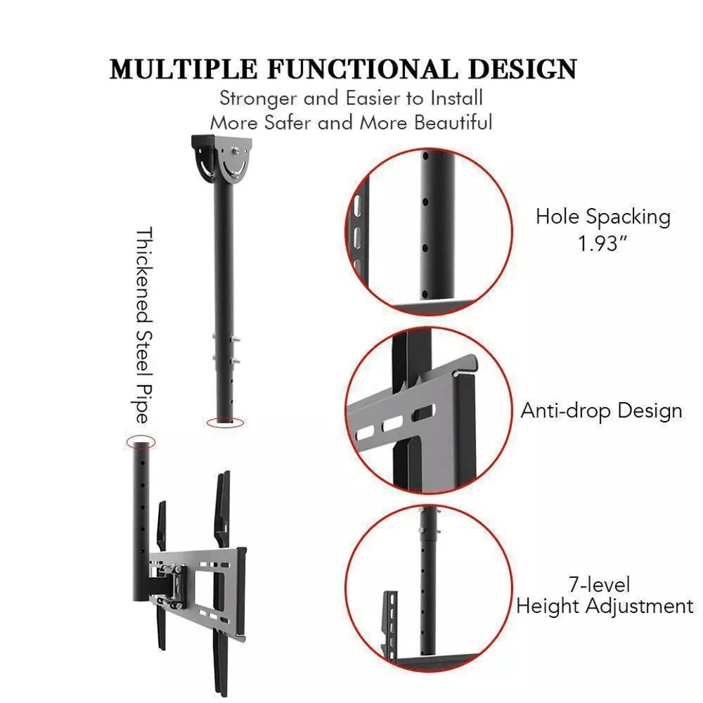 Adjustable Ceiling TV Wall Mount Bracket For LED LCD Flat Panel Displays 2