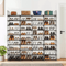 Large Capacity Metal Shoe Rack Tier Shoe Storage Organizer With Hooks And Shelves For Entryway Clos 2
