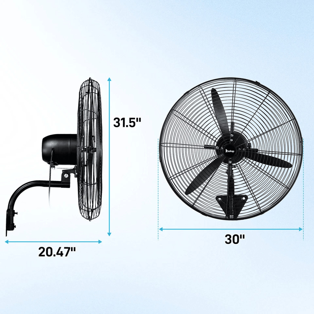 Oscillating Wall Fan High Velocity Industrial Heavy Duty Shop Fan 4