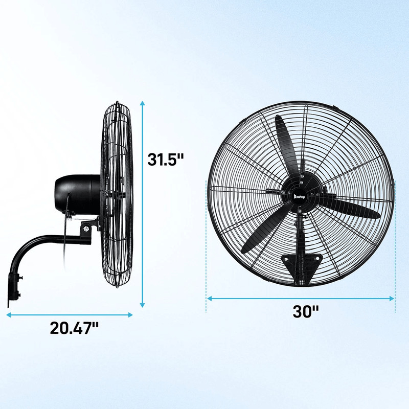 Oscillating Wall Fan High Velocity Industrial Heavy Duty Shop Fan 4