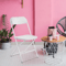 White Plastic Folding Chairs Stackable Party Dining Seats For Garden Events And Outdoor Use HeavyDu 3