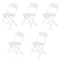 White Plastic Folding Chairs Stackable Party Dining Seats For Garden Events And Outdoor Use HeavyDu 7