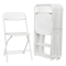 White Plastic Folding Chairs Stackable Party Dining Seats For Garden Events And Outdoor Use HeavyDu 0