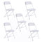 White Plastic Folding Chairs Stackable Party Dining Seats For Garden Events And Outdoor Use HeavyDu 9