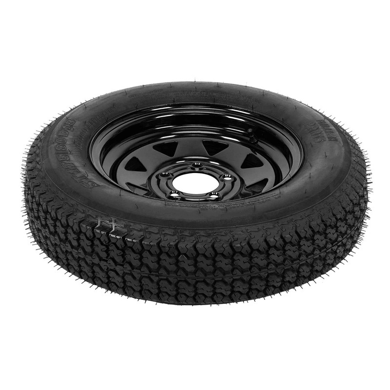 2Pack Trailer Tires On Rim ST17580D13 5 Lug Black Spoke Wheels Load Range C 13 Inch Trailer Tire As 3