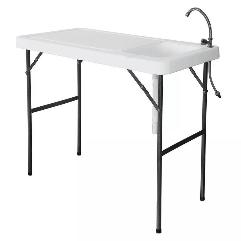 Portable Camping Fish Cutting Table With Sink Faucet Outdoor Fish Hunting Washing Cleaning Statio 0