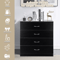 New 4 Drawer Chest Dresser Black Bedroom Storage Cabinet 2