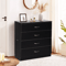 New 4 Drawer Chest Dresser Black Bedroom Storage Cabinet 0