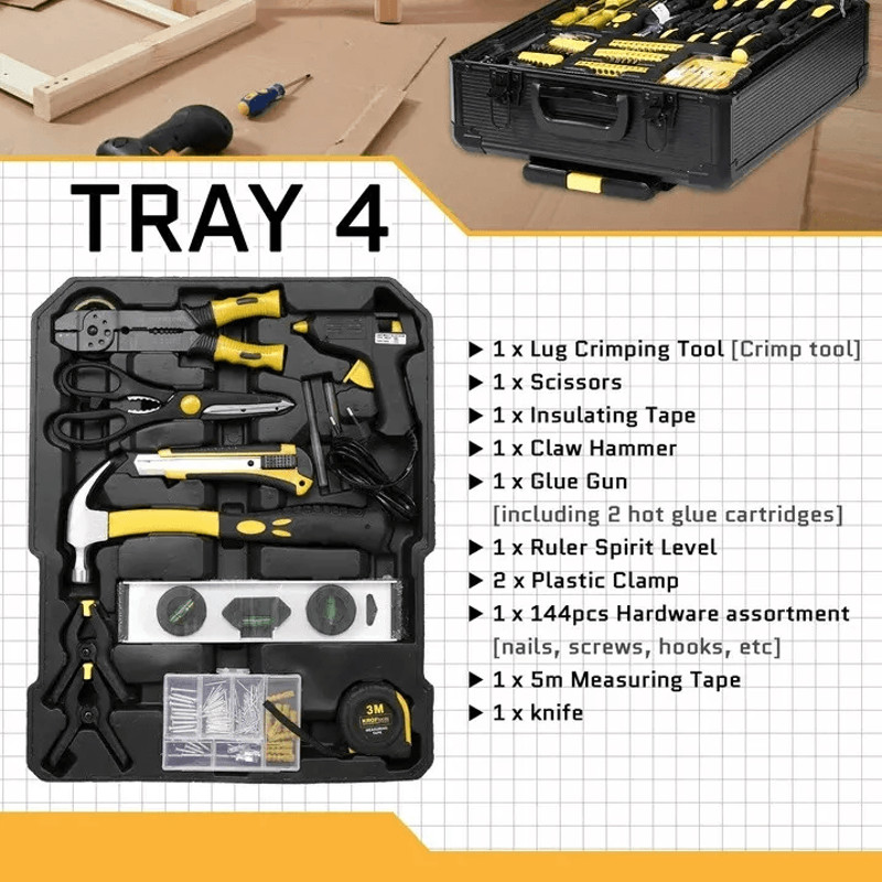 Complete Mechanics Tool Kit With Rolling Trolley Case Sockets Wrenches More 4