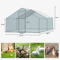Large Metal Chicken Coop Walkin Poultry Cage Hen Run House With Waterproof Roof 6