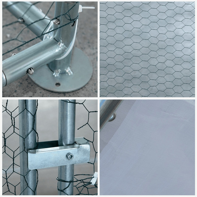 Large Metal Chicken Coop Walkin Poultry Cage Hen Run House With Waterproof Roof 2