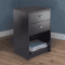 Modern Black 2 Drawer Nightstand Wood Storage End Table Bedside Organizer 1