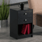 Modern Black 2 Drawer Nightstand Wood Storage End Table Bedside Organizer 0