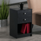 Modern Black 2 Drawer Nightstand Wood Storage End Table Bedside Organizer 0