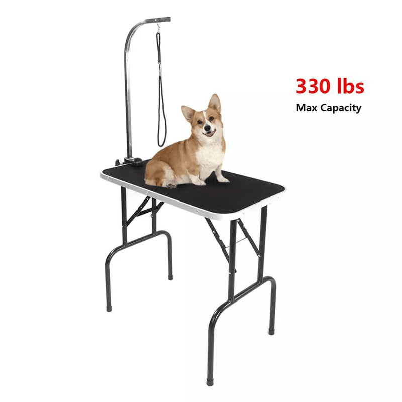 Large Pet Grooming Table Folding Dog Cat Table With Arm Noose Mesh Tray Portable Black Grooming St 7
