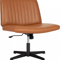 Criss Cross Armless Office Chair No Wheels Modern Swivel Height Adjustable Wide Seat For CrossLegg 6