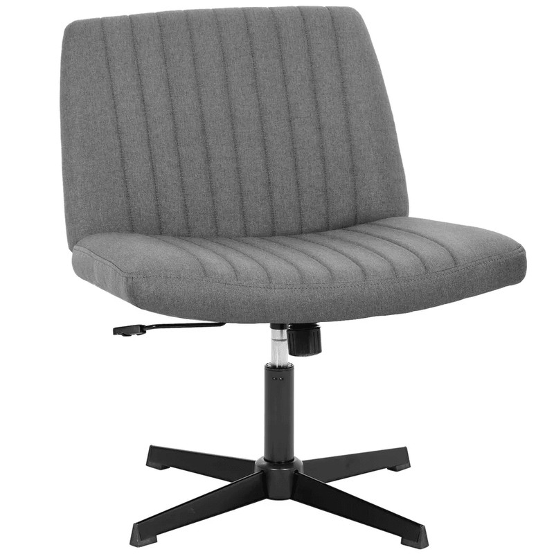Criss Cross Armless Office Chair  No Wheels Modern Swivel Height Adjustable Wide Seat For CrossLegg 7