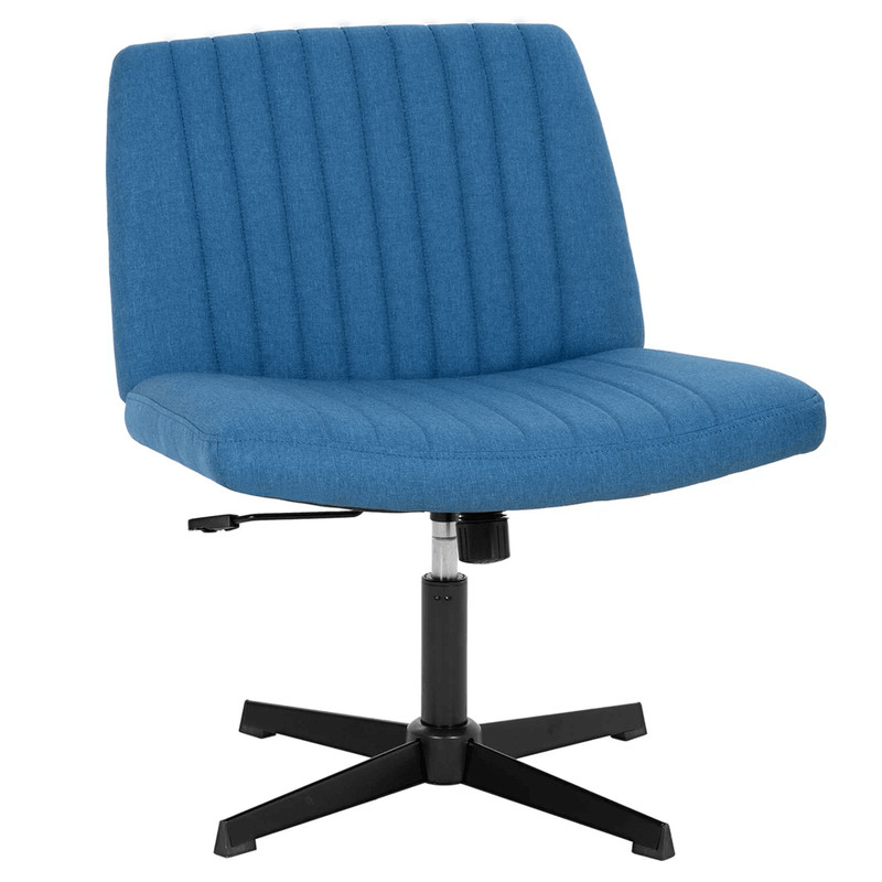 Criss Cross Armless Office Chair  No Wheels Modern Swivel Height Adjustable Wide Seat For CrossLegg 9