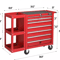 Heavy Duty Drawer Rolling Tool Chest Tool Box With Lock Key And Side Shelves Drawer Steel Tool Cab 7