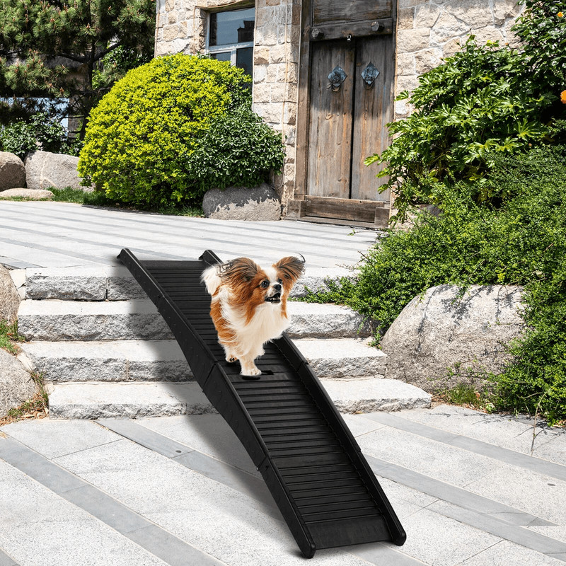 Folding Dog Ramp Lightweight Portable Pet Ramps For Travel Bed Couch And Stairs TriFold Design For 5