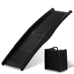folding dog ramp lightweight portable pet ramps for travel, bed, couch, and stairs – tri-fold design for large dogs