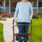 Extra Wide Bariatric Rolling Walker Heavy Duty Rollator With Padded Seat Backrest Loop Brakes For 3