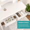 White Vanity Dressing Table Set With Mirror Stool 4 Drawer Makeup Desk For Bedroom Elegant MDF Woo 4