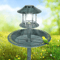 Decorative Plastic Bird Bath With Solar Light And Stable Base Ideal For Outdoor Garden Landscaping 2