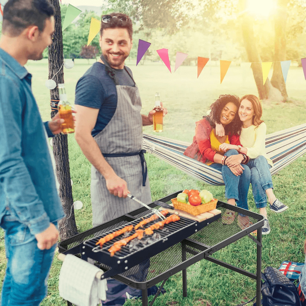 Camping Table Folding Grill Table With Mesh Desktop Portable Aluminum Picnic Table For BBQ Outdoor 2