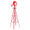 Red Metal Windmill Patio Yard Garden Decoration WeatherResistant Outdoor Ornament 4