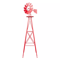 Red Metal Windmill Patio Yard Garden Decoration WeatherResistant Outdoor Ornament 1