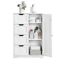 Freestanding Bathroom Floor Storage Organizer Cabinet With Cupboard Waterprof Wooden Unit For Bathr 1