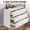 Bedroom Storage Dresser 3 Drawers With Cabinet White Wood Furniture For Kids Room Organizer 3