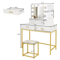 LED Vanity Set With Lighted Mirror Cushioned Stool Dressing Table Makeup Table 6