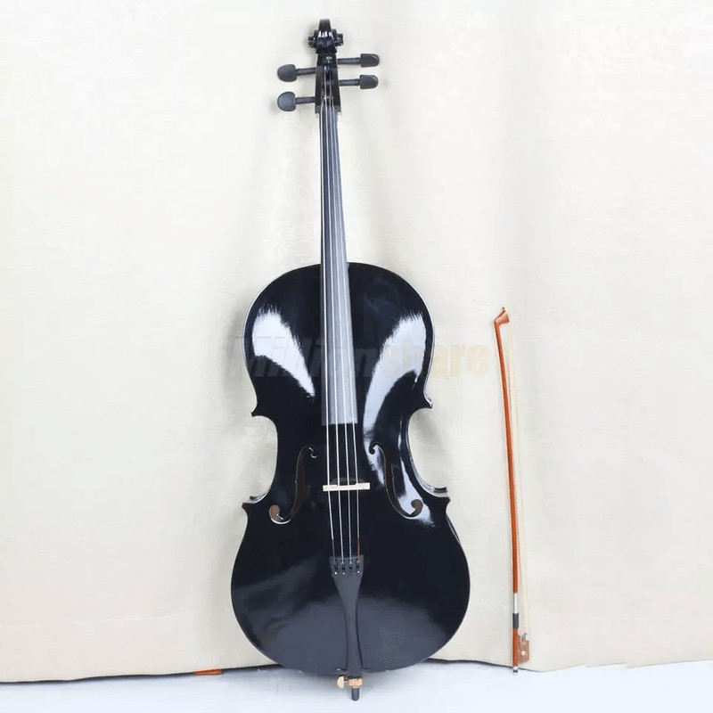 New Size Professional Basswood Black Color Cello Full Set Includes Bag Bow Rosin  Bridge Full Size  0
