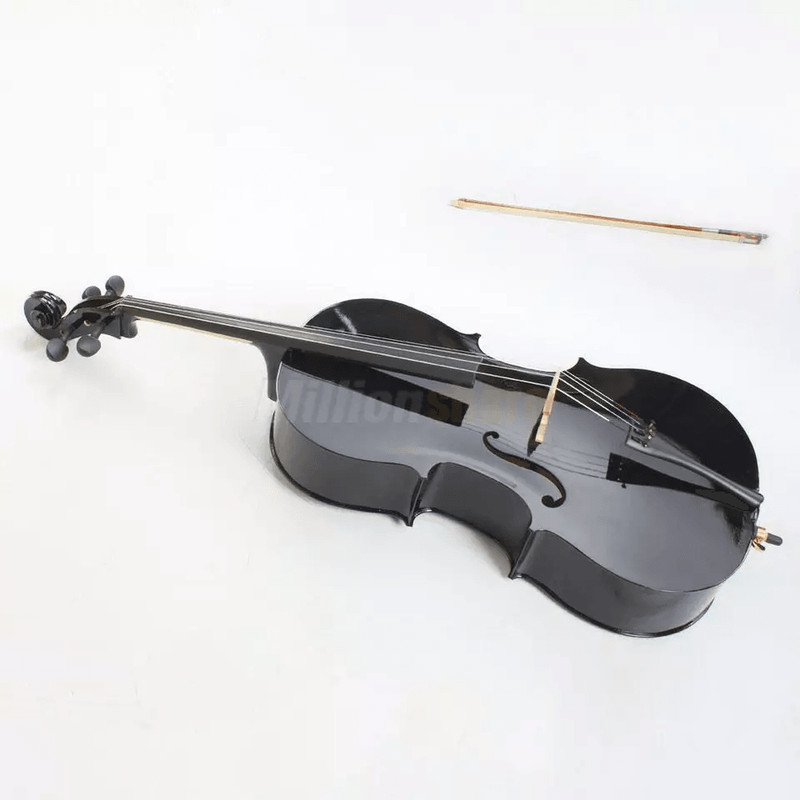 New Size Professional Basswood Black Color Cello Full Set Includes Bag Bow Rosin  Bridge Full Size  7