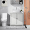 Modern Bathroom Vanity Cabinet With Single Wood Vessel Sink 0