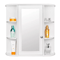 Home Bathroom Wall Mount Cabinet Storage Shelf Over Toilet With Mirror Door White MDF Medicine Cabi 3