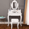 Makeup Vanity Desk With Mirror 4 Drawers Elegant Bedroom Dressing Table Set 0