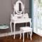 Makeup Vanity Desk With Mirror 4 Drawers Elegant Bedroom Dressing Table Set 1