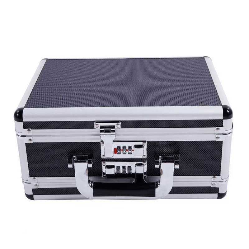 Double Sided Aluminum Pistol Gun Case Secure Handgun Carry Storage Box With Foam Inserts Combinat 1