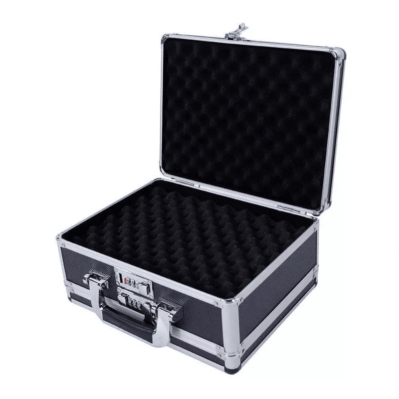Double Sided Aluminum Pistol Gun Case Secure Handgun Carry Storage Box With Foam Inserts Combinat 2