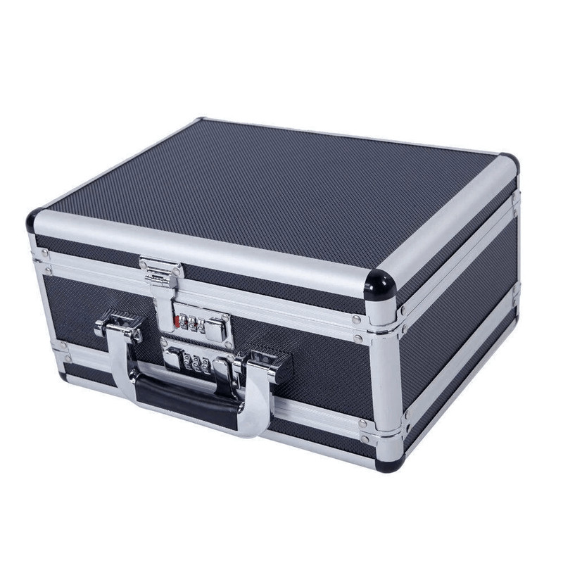 Double Sided Aluminum Pistol Gun Case Secure Handgun Carry Storage Box With Foam Inserts Combinat 3