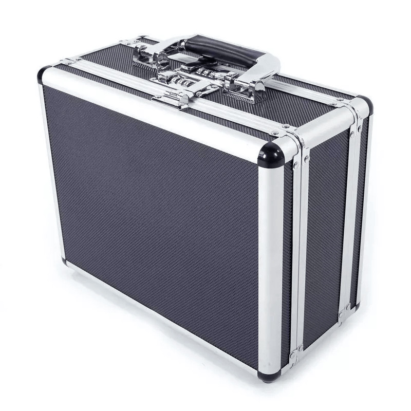 Double Sided Aluminum Pistol Gun Case Secure Handgun Carry Storage Box With Foam Inserts Combinat 6