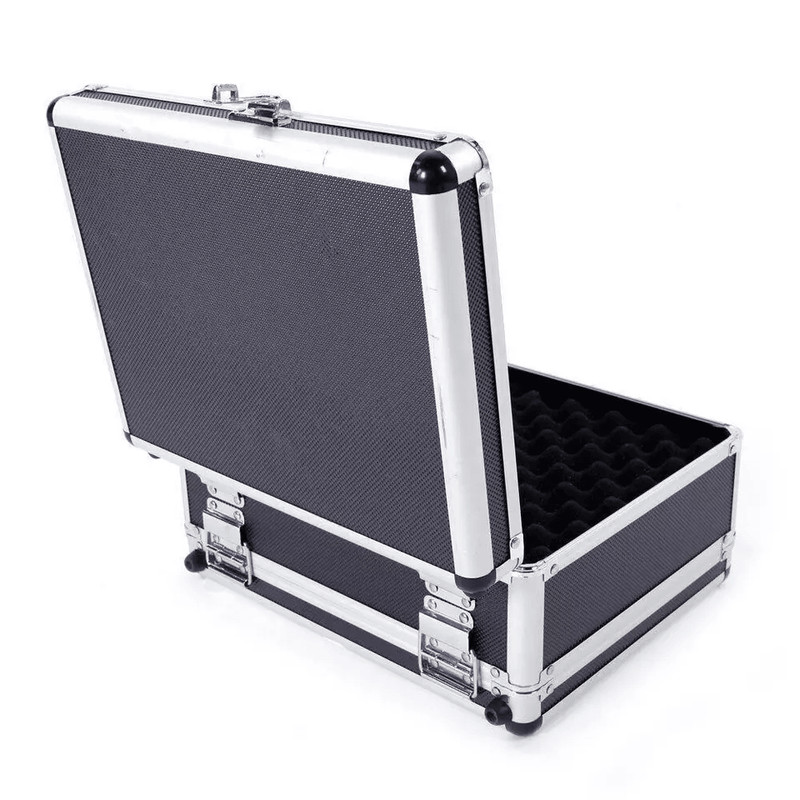 Double Sided Aluminum Pistol Gun Case Secure Handgun Carry Storage Box With Foam Inserts Combinat 8