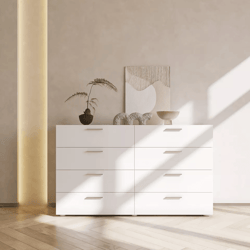 8 drawer dresser for bedroom, wooden storage cabinet chest organizer