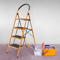 4 Step Folding Steel Ladder AntiSlip Black Yellow Step Stool 0